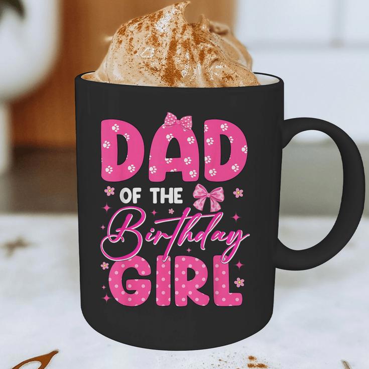 Dad Of The Birthday Girl Pink Bow Birthday Girl Family Graphic Print Coffee Mug