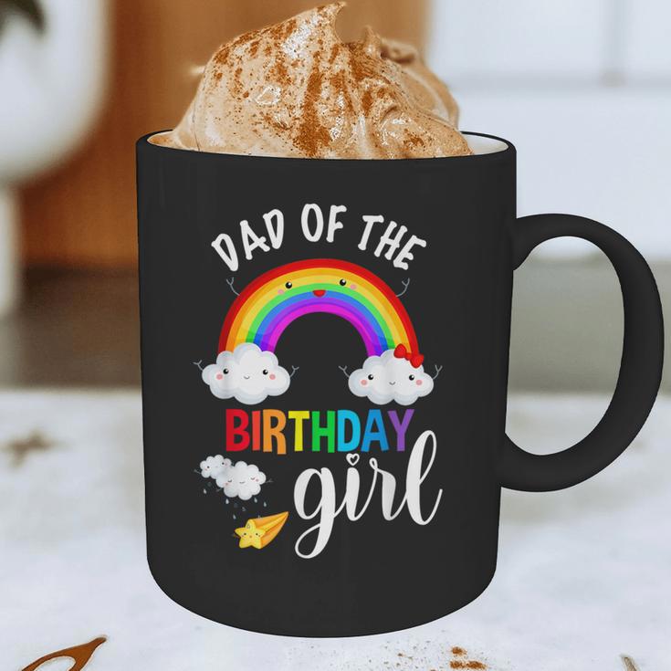 Dad Of The Birthday Girl Rainbow B-Day Matching Family Graphic Print Coffee Mug