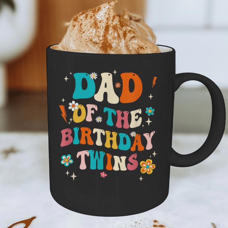 Dad Of The Birthday Twins Boys Girls Party Retro Bday Graphic Print Coffee Mug