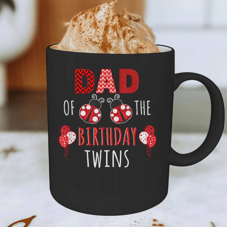 Dad Of The Birthday Twins Ladybug Birthday Family Matching Graphic Print Coffee Mug