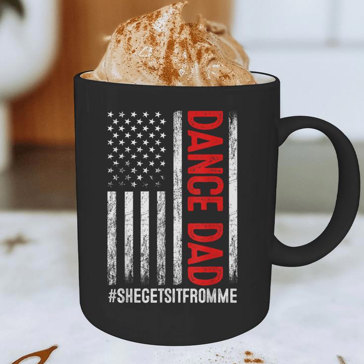 Dad Dance She Get It From Me Proud Dancer Dad USA Flag Men Graphic Print Coffee Mug