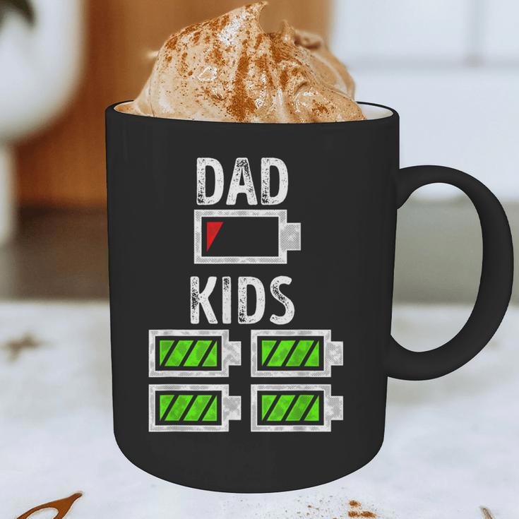 Dad Of Four Low Battery Father Of 4 Kids Dad Graphic Print Coffee Mug