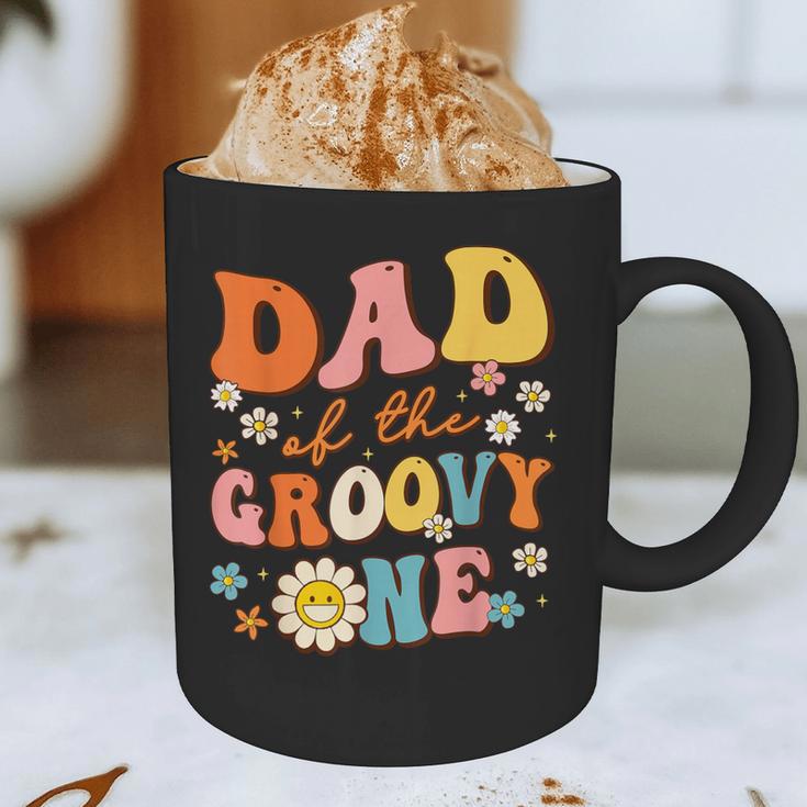 Dad Of The Groovy One 1st Birthday Pregnancy Announcement Graphic Print Coffee Mug