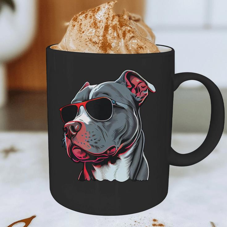 Dad Mom Cool Dog Sunglasses Pitbull Graphic Print Coffee Mug Dad Mom Cool Dog Sunglasses Pitbull Graphic Print Coffee Mug