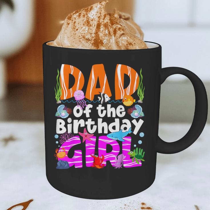 Dad Under Sea Birthday Party Girls Ocean Sea Animals Themed Graphic Print Coffee Mug