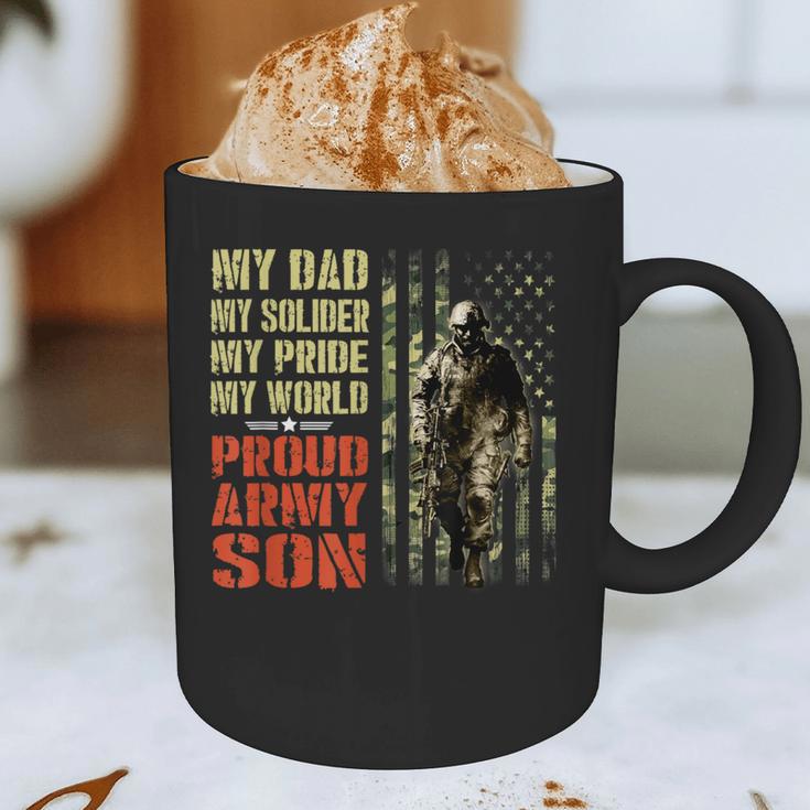 My Dad Is A Soldier Hero Proud Army Son US Military Graphic Print Coffee Mug
