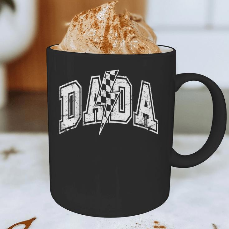 Dada Lightning Bolt Checkered Varsity Dad Men Father's Day Graphic Print Coffee Mug Dada Lightning Bolt Checkered Varsity Dad Men Father's Day Graphic Print Coffee Mug