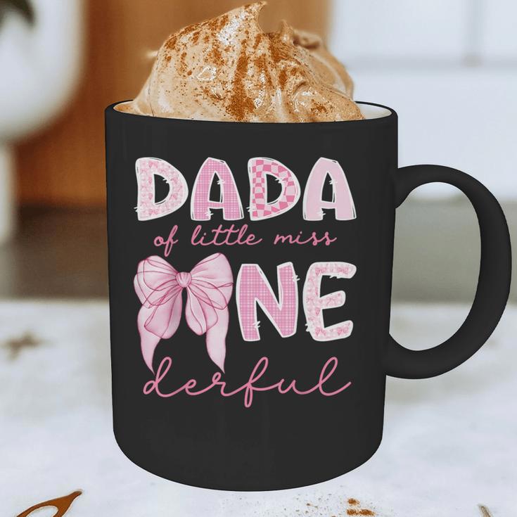 Dada Of Little Miss Onederful First Birthday Girl Bow Graphic Print Coffee Mug Dada Of Little Miss Onederful First Birthday Girl Bow Graphic Print Coffee Mug