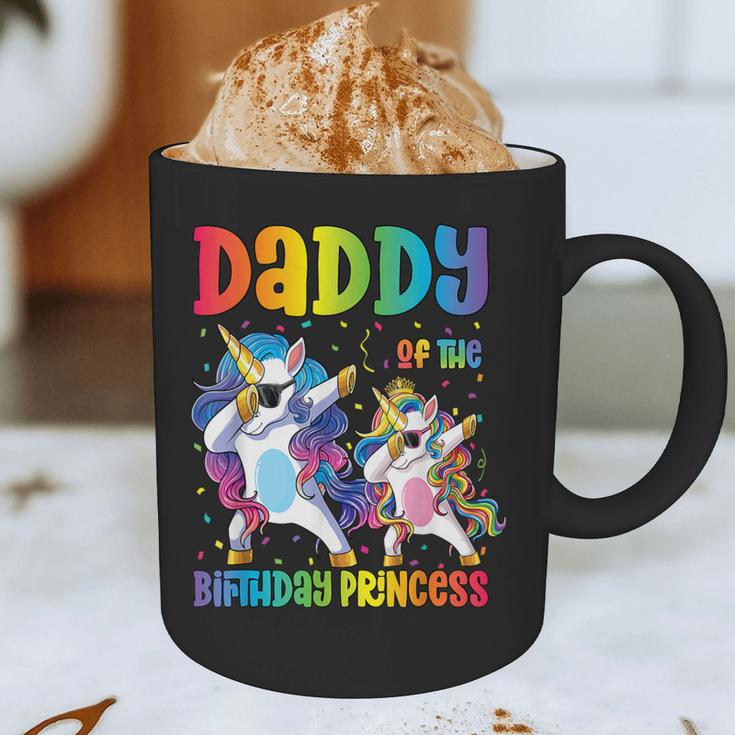 Daddy Of The Birthday Girl Dabbing Princess Unicorn Dad Graphic Print Coffee Mug