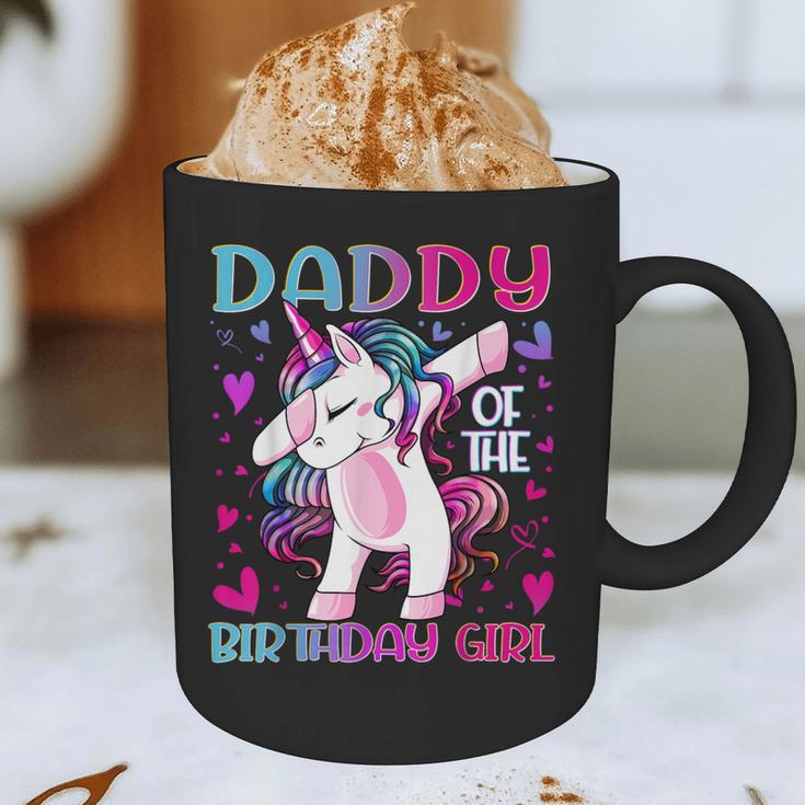 Daddy Of The Birthday Girl Dabbing Unicorn Dad Daddy Small Graphic Print Coffee Mug