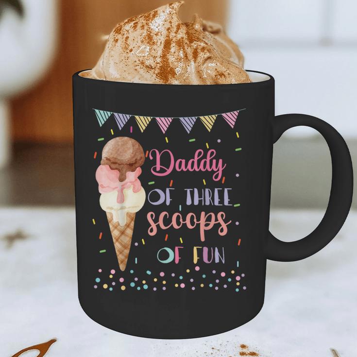Daddy Dad Ice Cream Third Birthday Three Scoops Of Fun Graphic Print Coffee Mug Daddy Dad Ice Cream Third Birthday Three Scoops Of Fun Graphic Print Coffee Mug