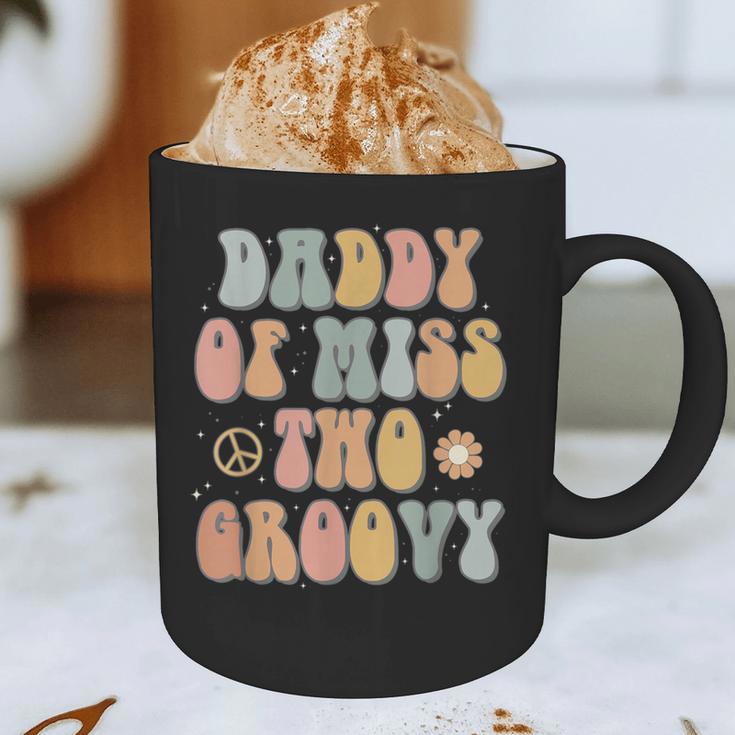 Daddy Dad Two Groovy Second Birthday Retro 2nd Bday Party Graphic Print Coffee Mug