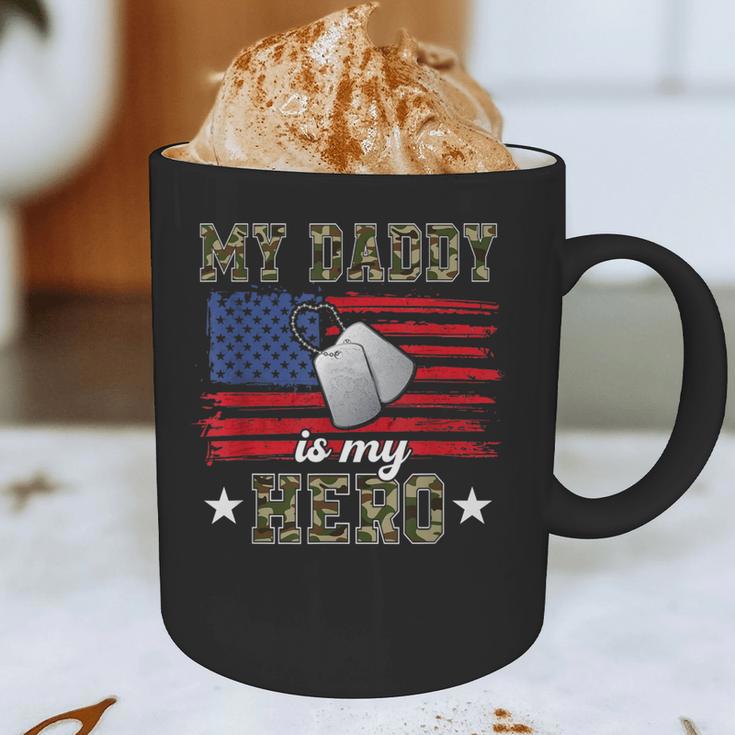 My Daddy Is My Hero Military Dad American Flag Army Proud Ar Graphic Print Coffee Mug