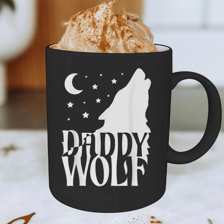 Daddy Wolf Matching Family Tribe Wolves Moon Graphic Print Coffee Mug
