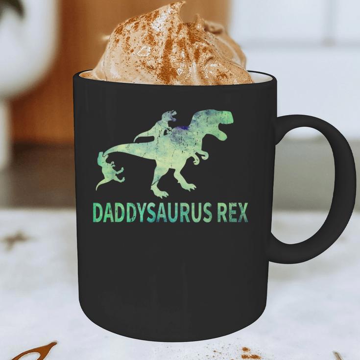 DaddysaurusRex Dinosaur Daddy Saurus Dad 2 Two Kids Dino Graphic Print Coffee Mug
