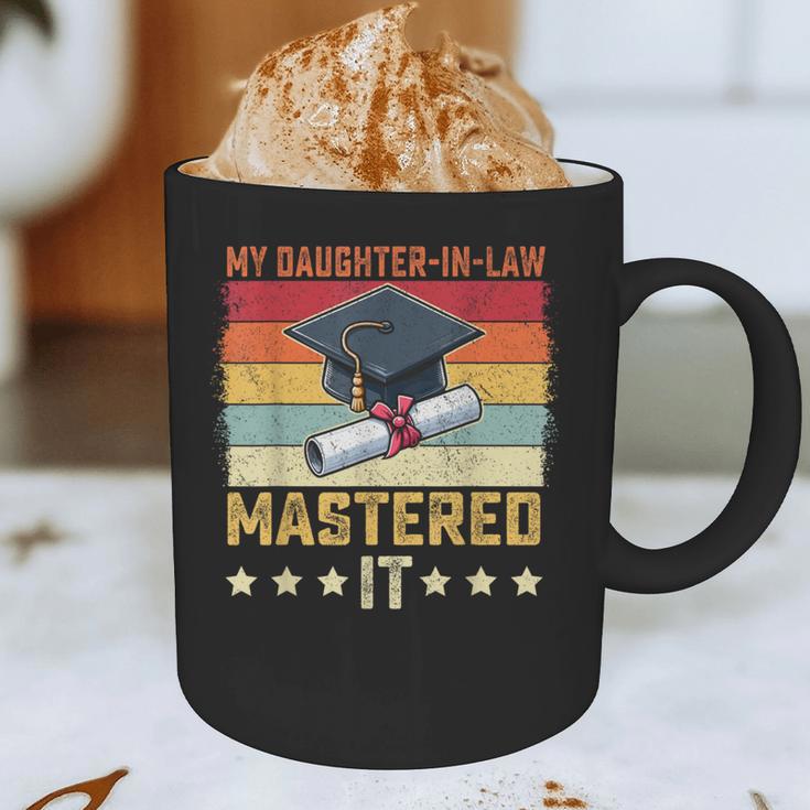 My Daughter In Law Mastered It Master's Graduation Vintage Graphic Print Coffee Mug