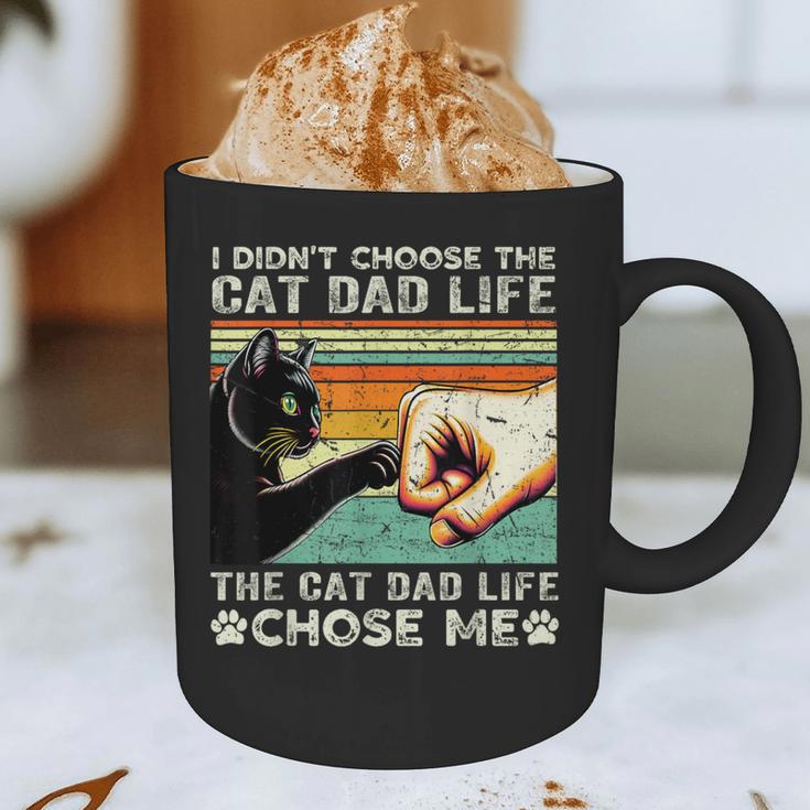 I Didn't Choose The Cat Dad Life Funny Cat Lovers Vintage Graphic Print Coffee Mug