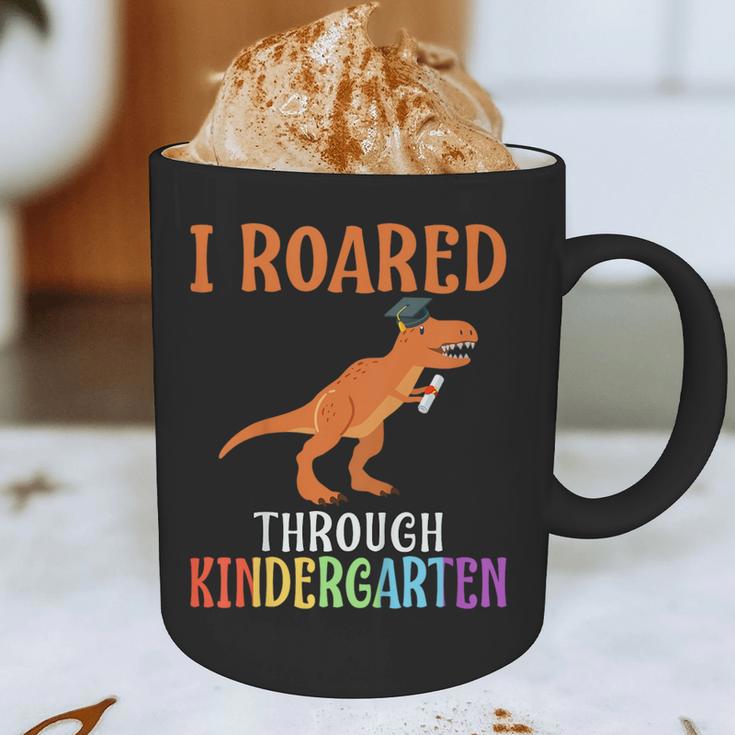 Dinosaur Graduation I Roared Through Kindergarten T-Shirt Graphic Print Coffee Mug