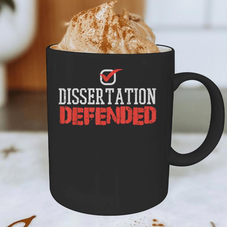Dissertation Defended Doctorate Doctoral PhD Graduation Graphic Print Coffee Mug