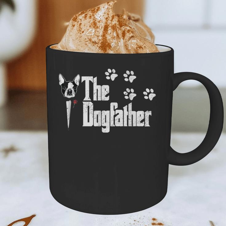The Dogfather Boston Terrier Dog Dad Tshirt Idea Graphic Print Coffee Mug