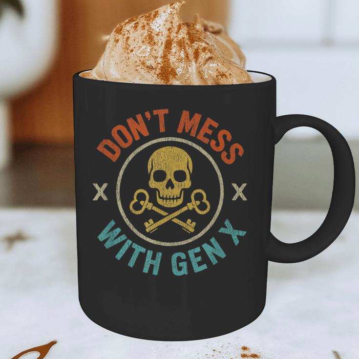 Don't Mess With Gen X Vintage Grunge Skull 80s Nostalgia Graphic Print Coffee Mug