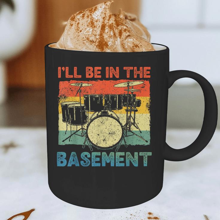 Drumming Basement Drum Set Drummer Rock Dad Grandpa Graphic Print Coffee Mug