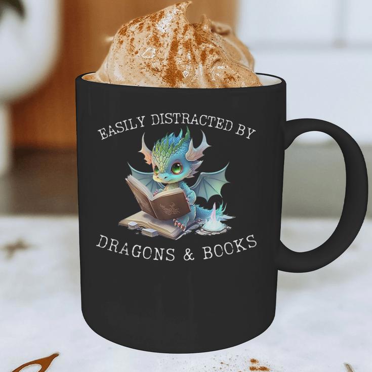 Easily Distracted By Dragons And Books Introvert Shirt Graphic Print Coffee Mug Easily Distracted By Dragons And Books Introvert Shirt Graphic Print Coffee Mug