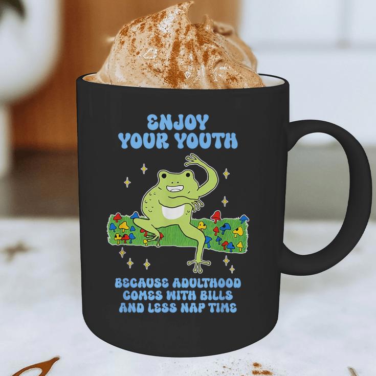 Enjoy Adulthood Comes With Bills Nostalgia Regret Graphic Print Coffee Mug