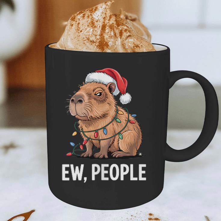 Ew People Capybara Christmas Lights Introvert Humor Graphic Print Coffee Mug