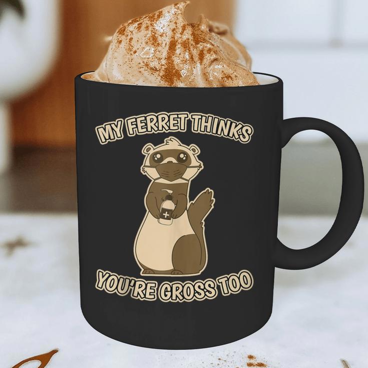 Ew People Ferret Saying Mask Introvert Ferrets Graphic Print Coffee Mug