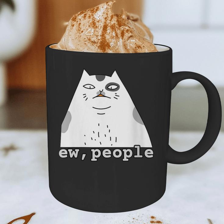 Ew People Introvert Sayings Sarcastic Cat Quote Graphic Print Coffee Mug