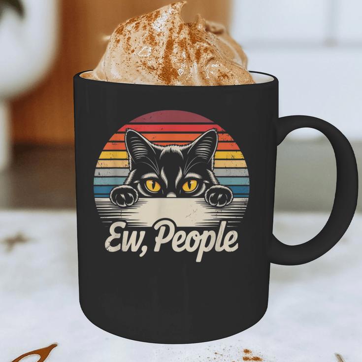 Ew People Retro Cat Vintage Anti Social Introvert Graphic Print Coffee Mug Ew People Retro Cat Vintage Anti Social Introvert Graphic Print Coffee Mug
