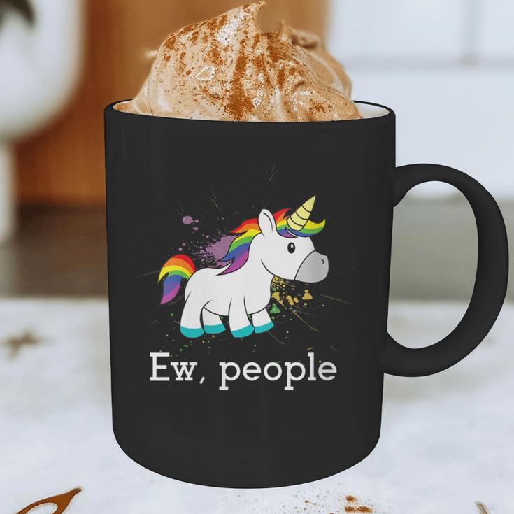 Ew People Unicorn Lover Introvert Rainbow Unicorn Graphic Print Coffee Mug