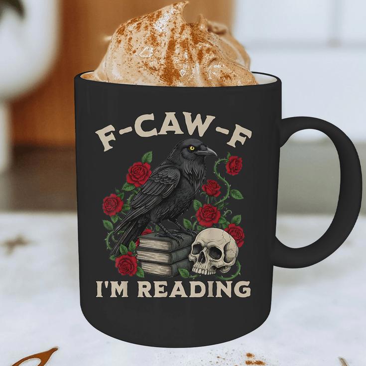 F-CAW-F I'm Reading Crow Book Lover Introvert Meme Graphic Print Coffee Mug