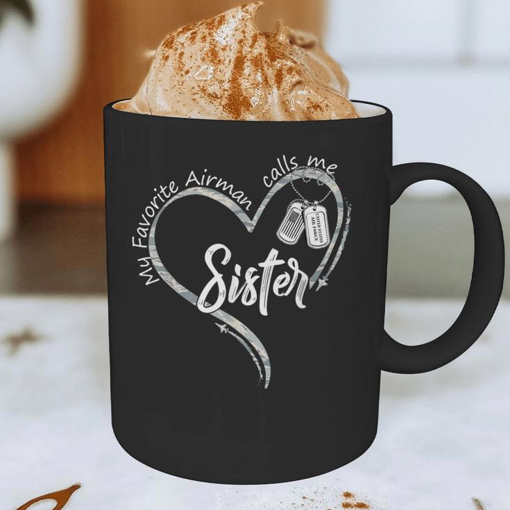 My Favorite Airman Calls Me Sister USAF Graduation Sister Graphic Print Coffee Mug