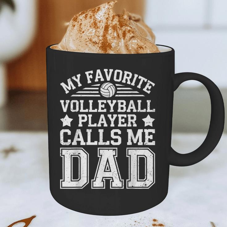 My Favorite Volleyball Player Calls Me Dad Shirt Fathers Day Graphic Print Coffee Mug