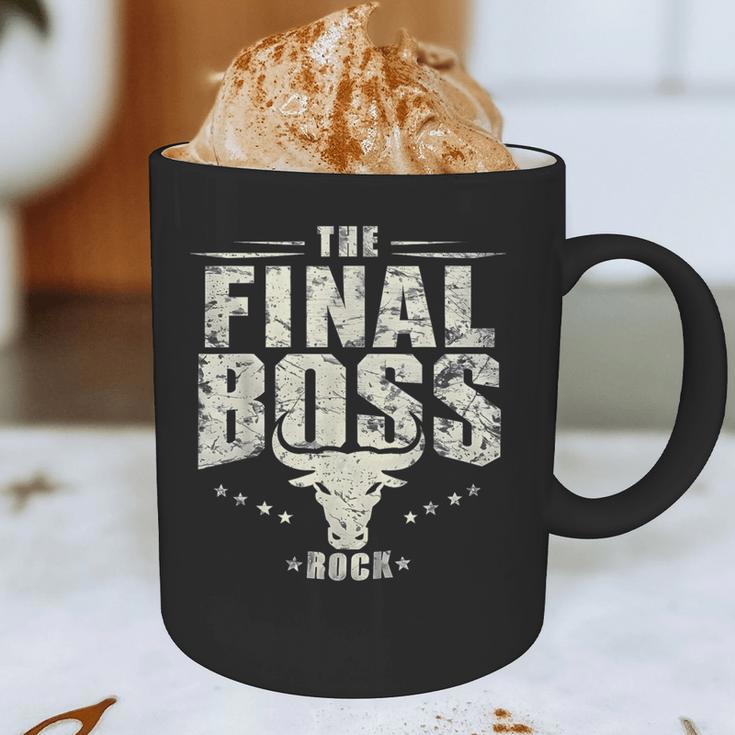 The Final Boss Vintage Rock Bull Fun Tee For Strong Dads Graphic Print Coffee Mug