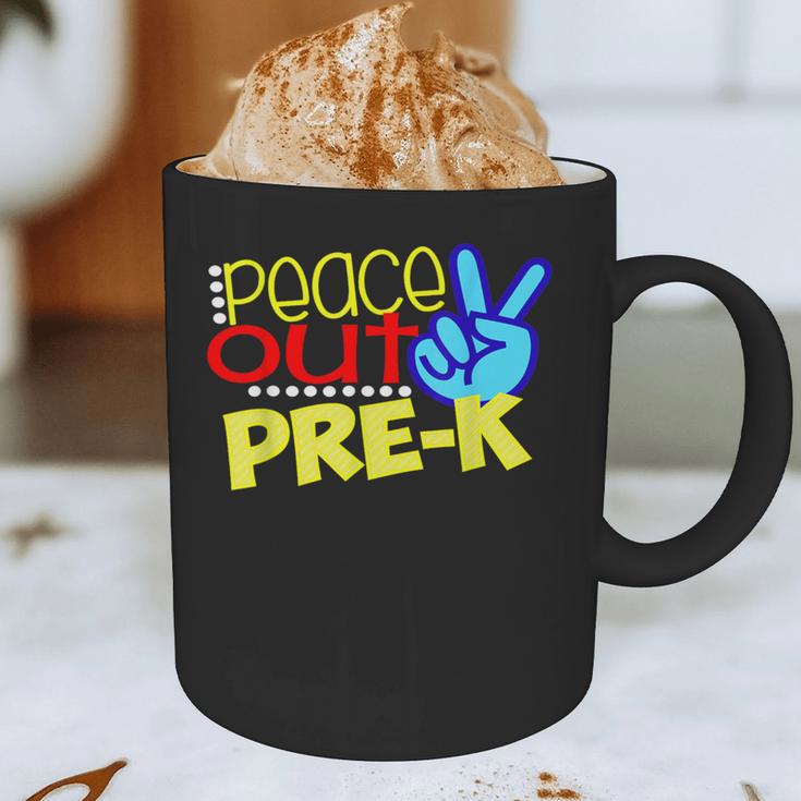First Day Of School Shirt Peace Out Pre-K Graduation Kids So Graphic Print Coffee Mug