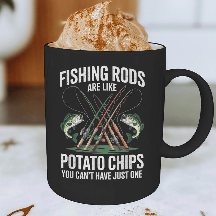 Fishing Rods Are Like Potato Chips Dad Fisherman Graphic Print Coffee Mug
