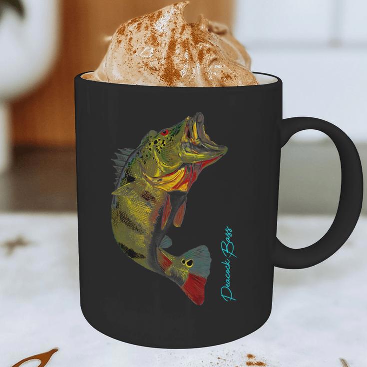 Fishing Shirts PEACOCK BASS Fishing Art Shirt For Dad Graphic Print Coffee Mug