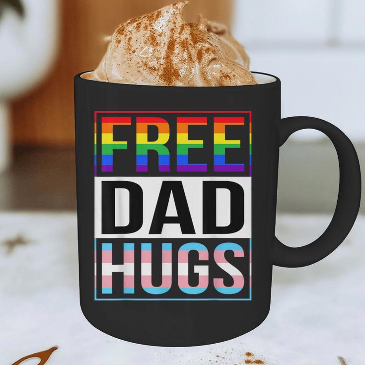 Free Dad Hugs LGBT Gay Pride Month Transgender Rainbow Flag Graphic Print Coffee Mug