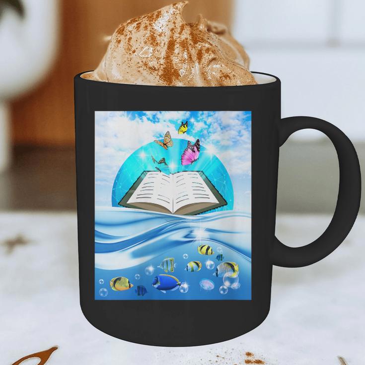 Frutiger Aero Aesthetic Tech Book Butterfly Graphic Print Coffee Mug