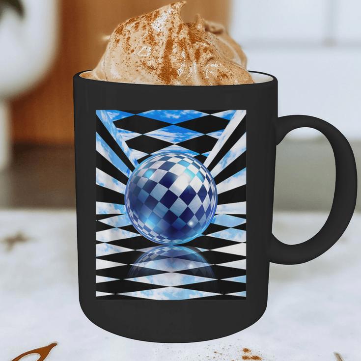 Frutiger Aero Aesthetic Tech Checkered Room Orb Sky Graphic Print Coffee Mug Frutiger Aero Aesthetic Tech Checkered Room Orb Sky Graphic Print Coffee Mug