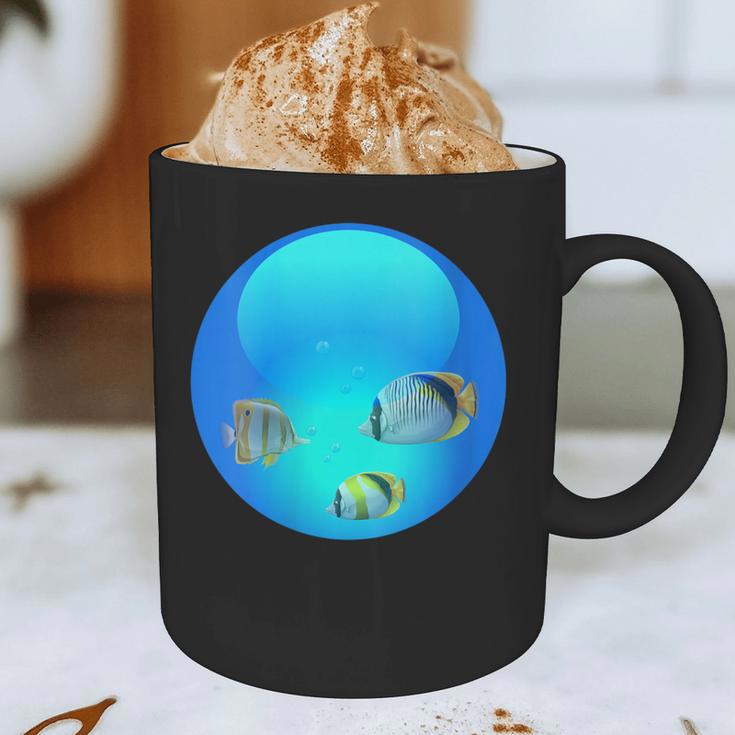 Frutiger Aero Aesthetic Tech Orb Fishes Graphic Print Coffee Mug