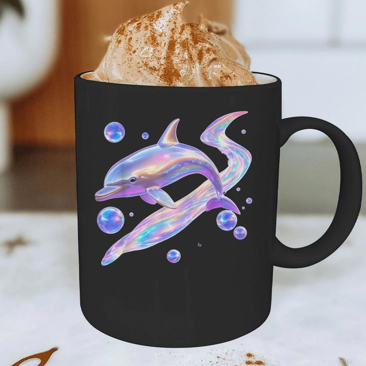 Frutiger Aero Y2K Chrome Dolphin Graphic Print Coffee Mug