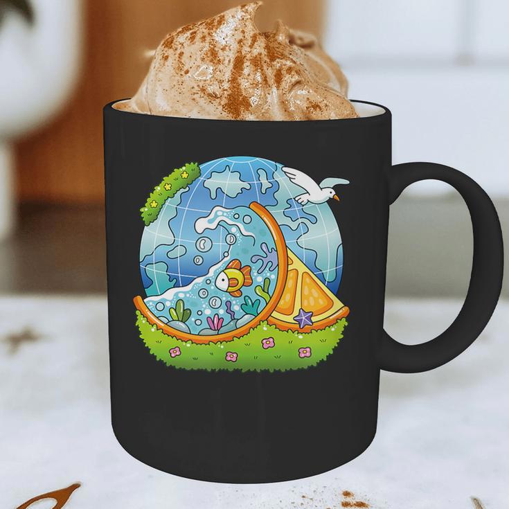 Frutiger Aero Y2K Fashion Trends Statement Piece Tech Orange Graphic Print Coffee Mug
