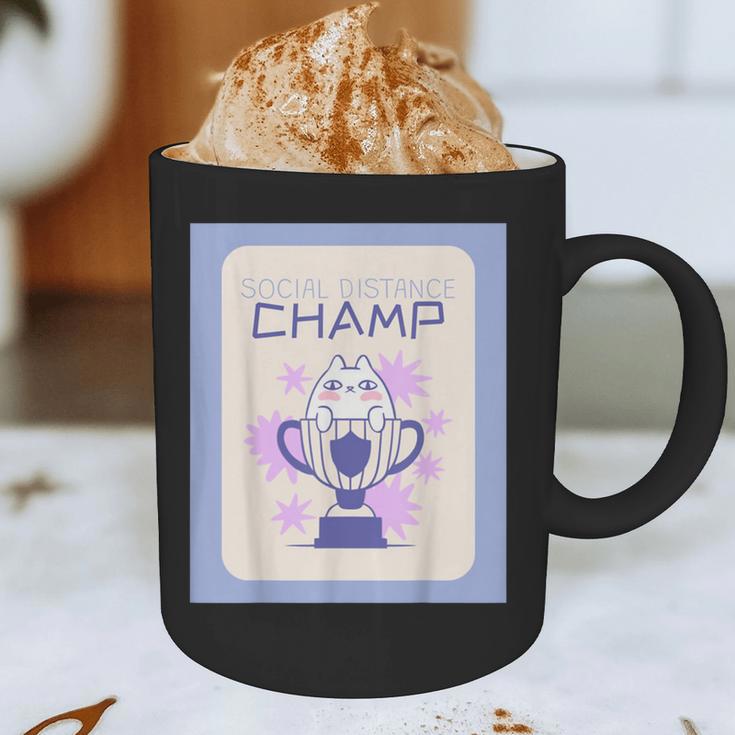 Fun Cute Introvert Cat Character Trophy For Men Women Graphic Print Coffee Mug