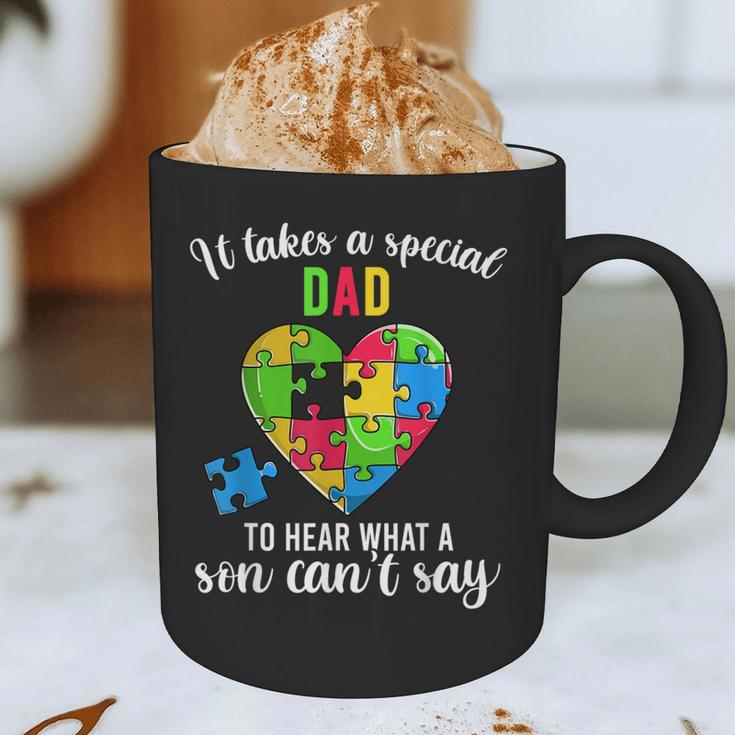 Fun Heart Puzzle Shirts Dad Autism Awareness Family Support Graphic Print Coffee Mug