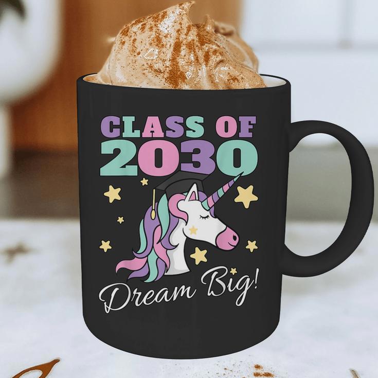 Girls Class Of 2030 Magical Unicorn Graduation Cap Graphic Print Coffee Mug