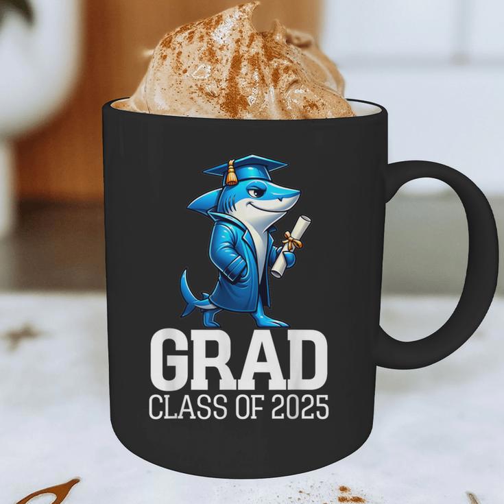 Grad Class Of 2025 Boys Shark Graduation Graduated Graphic Print Coffee Mug